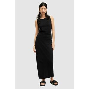 AllSaints rochie din bumbac KATARINA DRESS culoarea negru, maxi, mulata, W009DA imagine