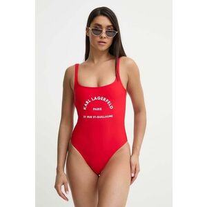 Karl Lagerfeld costum de baie dintr-o bucată culoarea rosu, cupa moale imagine