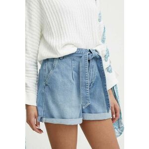 Pepe Jeans pantaloni scurti jeans A-LINE SHORT UHW VINTAGE femei, neted, high waist, PL801119 imagine