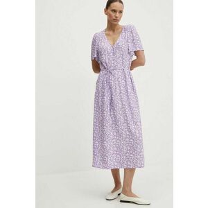 Marc O'Polo rochie DENIM culoarea violet, midi, evazati, 5000005104 imagine