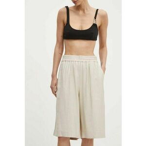 Gestuz pantaloni scurti femei, culoarea bej, modelator, high waist, 10909086 imagine