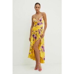 Bardot rochie SORELLA culoarea galben, midi, evazati, 59068DB2 imagine