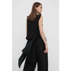 Weekend Max Mara top din amestec de matase culoarea negru, neted imagine