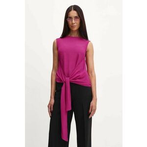 Weekend Max Mara top din amestec de matase culoarea roz, neted imagine