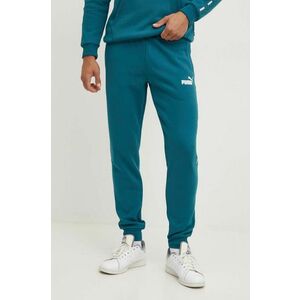 Puma pantaloni de trening barbati, culoarea turcoaz, cu imprimeu imagine