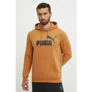 Puma bluza barbati, culoarea maro, cu glugă, cu imprimeu imagine