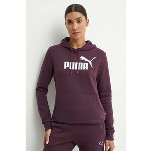 Puma bluza femei, culoarea violet, cu glugă, cu imprimeu imagine