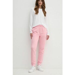 Lacoste pantaloni de trening femei, culoarea roz imagine