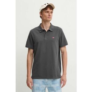 Levi's polo de bumbac culoarea gri, neted, 35883 imagine