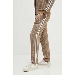 Lacoste pantaloni de trening culoarea maro, neted imagine