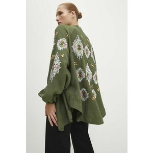 Answear Lab fular impletit culoarea verde, oversize, modelator imagine