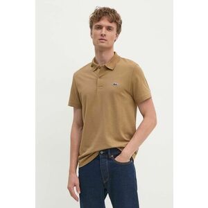 Lacoste tricou polo barbati, culoarea maro, neted, DH5522 imagine