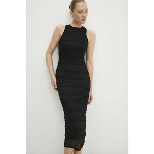 Answear Lab rochie culoarea negru, midi, mulata imagine