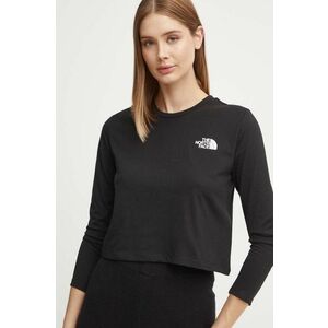 The North Face longsleeve L/S Simple Dome Crop Tee femei, culoarea negru, NF0A89FKJK31 imagine