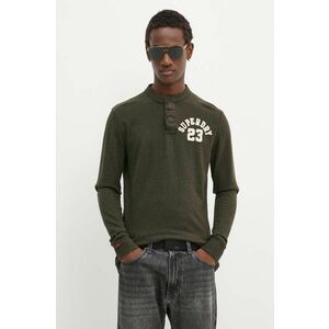 Superdry longsleeve din bumbac culoarea verde, cu imprimeu, M6010838A-3KV imagine