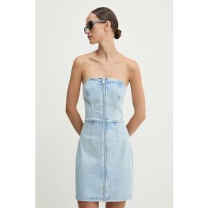 Tommy Jeans rochie jeans mini, mulata, DW0DW18215 imagine