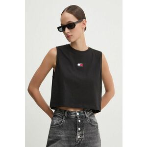 Tommy Jeans top din bumbac culoarea negru, DW0DW18422 imagine