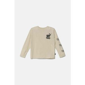 Puma longsleeve din bumbac pentru copii ESS+ MID 90s LS Tee culoarea bej, cu imprimeu, 681876 imagine