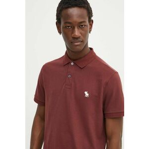 Abercrombie & Fitch tricou polo barbati, culoarea bordo, neted, KI124-4496 imagine