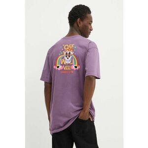 Vans tricou din bumbac barbati, culoarea violet, cu imprimeu, VN000KHWCIF1 imagine