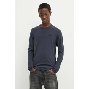 Superdry longsleeve din bumbac culoarea albastru marin, neted, M6010857A-C3I imagine