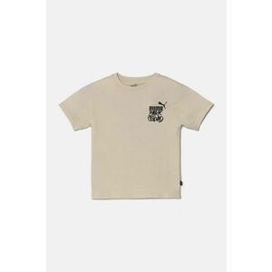 Puma tricou de bumbac pentru copii ESS+ MID 90sphic Tee culoarea bej, 681874 imagine