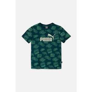 Puma tricou de bumbac pentru copii ESS+ MID 90s AOP Tee culoarea verde, modelator, 681875 imagine