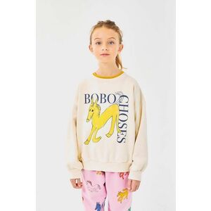 Bobo Choses hanorac de bumbac pentru copii Wonder Horse culoarea bej, cu imprimeu, 224AC038 imagine