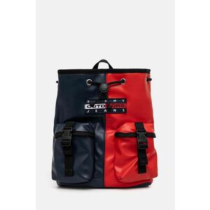 Tommy Jeans rucsac femei, culoarea albastru marin, mic, cu imprimeu, AW0AW16279 imagine