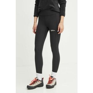 Jack Wolfskin leggins sport Klintal femei, culoarea negru, neted, 1508901 imagine