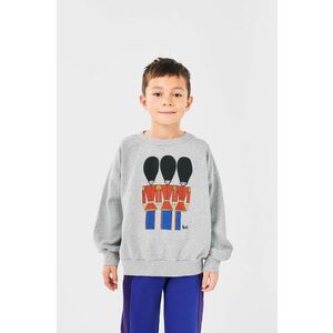 Bobo Choses hanorac de bumbac pentru copii Little Tin Soldier culoarea gri, cu imprimeu, 224AC045 imagine