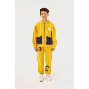 Bobo Choses pantaloni de trening din bumbac pentru copii culoarea galben, cu imprimeu, 224AC076 imagine