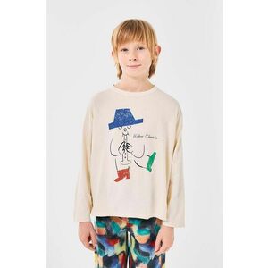 Bobo Choses longsleeve din bumbac pentru copii Magic Flute culoarea bej, cu imprimeu, 224AC012 imagine