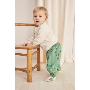 Bobo Choses pantaloni de trening din bumbac pentru bebeluși Faraway Castle culoarea verde, modelator, 224AB061 imagine