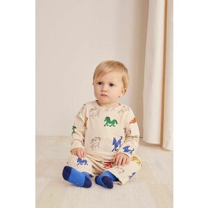 Bobo Choses longsleeve din bumbac pentru bebeluși Wonder Horse culoarea bej, modelator, 224AB015 imagine