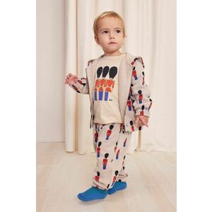 Bobo Choses longsleeve din bumbac pentru bebeluși Little Tin Soldier culoarea bej, cu imprimeu, 224AB020 imagine