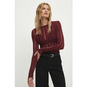 Answear Lab bluza femei, culoarea bordo, neted imagine