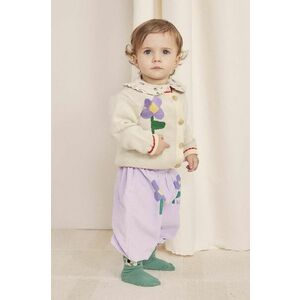 Bobo Choses cardigan din bumbac pentru bebeluși Pansy Flower culoarea alb, 224AB089 imagine