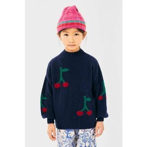 Bobo Choses pulover pentru copii din amestec de lana Cherry culoarea albastru marin, 224AC119 imagine