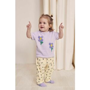 Bobo Choses pantaloni de trening pentru bebeluși Pansy Flower culoarea galben, modelator, 224AB066 imagine