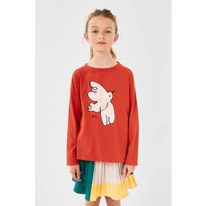 Bobo Choses longsleeve din bumbac pentru copii Freedom Bird culoarea rosu, cu imprimeu, 224AC013 imagine