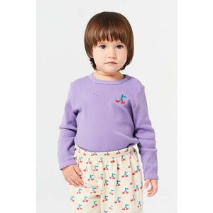 Bobo Choses longsleeve din bumbac pentru bebeluși Cherry culoarea violet, 224AB019 imagine