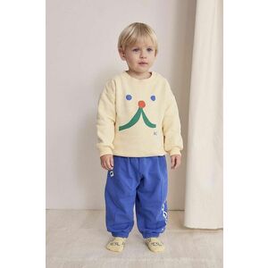 Bobo Choses hanorac de bumbac pentru bebelusi Funny face culoarea galben, cu imprimeu, 224AB030 imagine