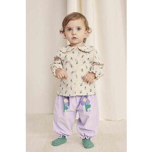 Bobo Choses bluza din bumbac pentru bebelusi Pansy Flower culoarea bej, modelator, 224AB026 imagine