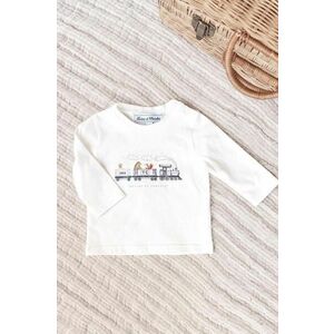 Tartine et Chocolat longsleeve din bumbac pentru bebeluși culoarea portocaliu, cu imprimeu, TZ10051 imagine