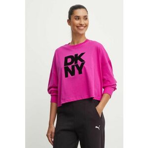 Dkny longsleeve din bumbac culoarea roz, DP4T9975 imagine