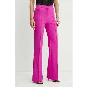 Morgan pantaloni PAROI.F femei, culoarea violet, evazati, high waist, PAROI.F imagine