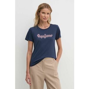 Pepe Jeans tricou din bumbac ENARA femei, culoarea albastru marin, PL505879 imagine