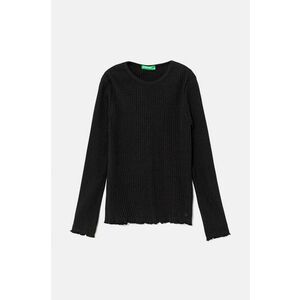 United Colors of Benetton longsleeve copii culoarea negru, 3F1AC10LI imagine