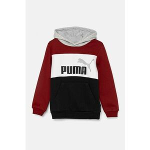 Puma bluza copii ESS BLOCK Hoodie culoarea rosu, cu glugă, cu imprimeu, 679717 imagine